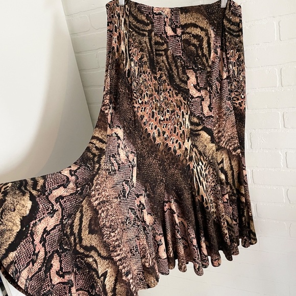 Joseph Ribkoff Maxi Skirt Y2K Mobwife Slinky Snakeskin Animal print fairy 18 - Picture 2 of 12